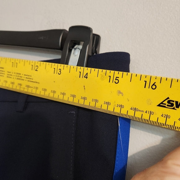 NWT Vince Wool Crepe Tuxedo Pants - Navy Blue with‎ Vibrant Blue Stripe - Size 2 - Picture 12 of 12